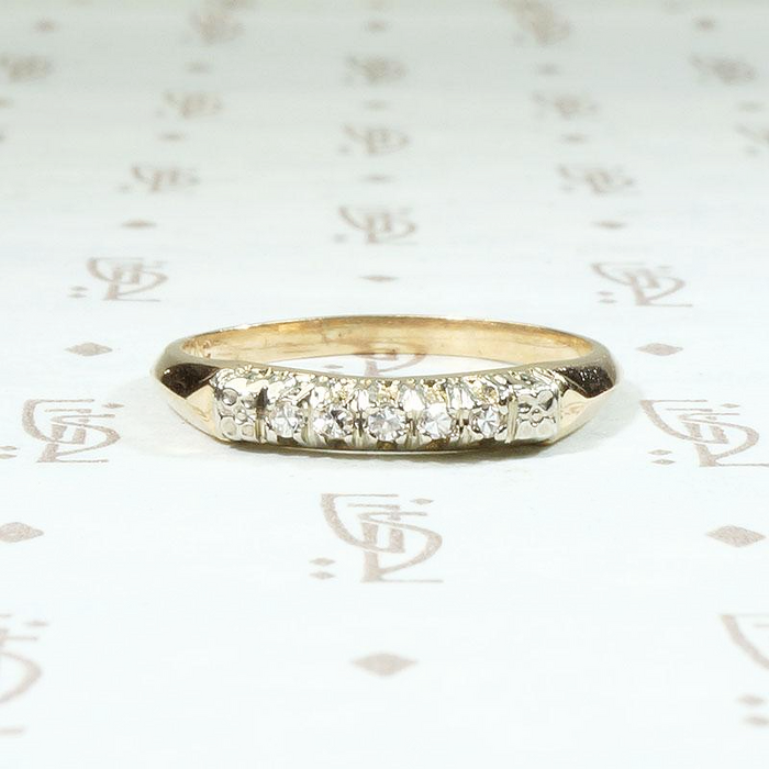 Sweet & Subtle Diamond Band with Forget Me Nots