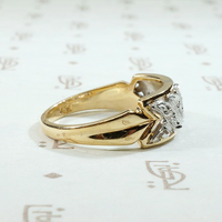 Fabulous Two Tone NOS Wide Retro Diamond Band