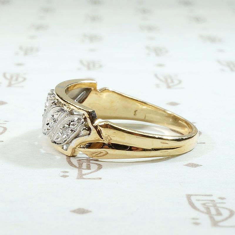 Fabulous Two Tone NOS Wide Retro Diamond Band