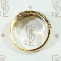 Garland of Flowers Two Tone NOS Wide Diamond Band