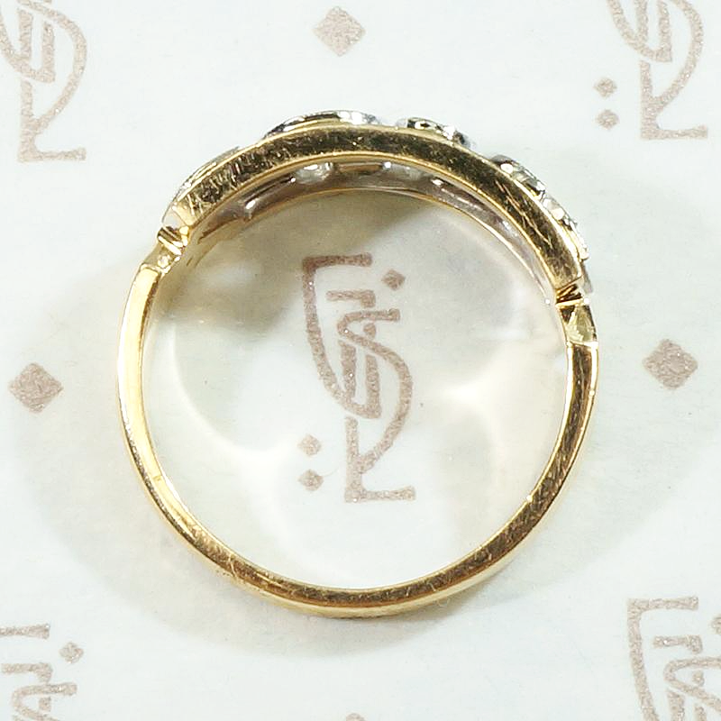 Romantic Roses Two Tone NOS Wide Diamond Band