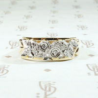 Romantic Roses Two Tone NOS Wide Diamond Band