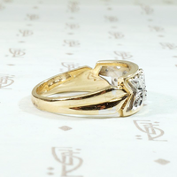Romantic Roses Two Tone NOS Wide Diamond Band