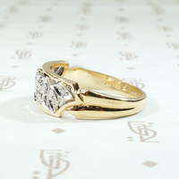 Romantic Roses Two Tone NOS Wide Diamond Band