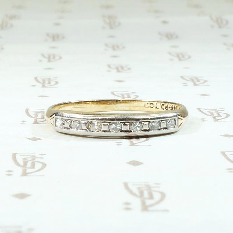 World War II Era Gold & Palladium Diamond Wedding Band