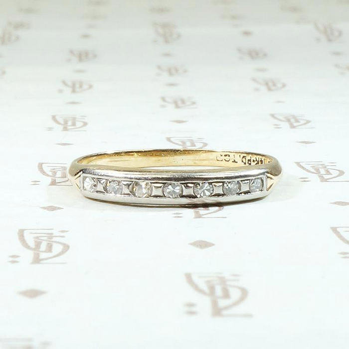 World War II Era Gold & Palladium Diamond Wedding Band