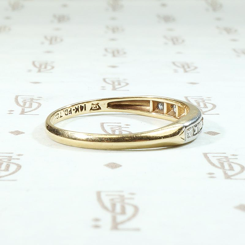 World War II Era Gold & Palladium Diamond Wedding Band