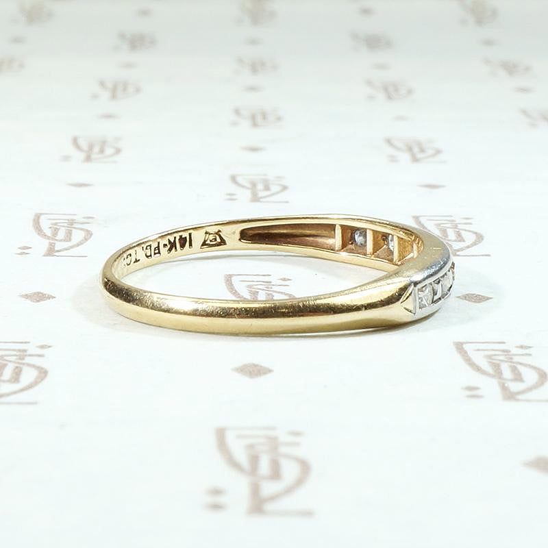 World War II Era Gold & Palladium Diamond Wedding Band