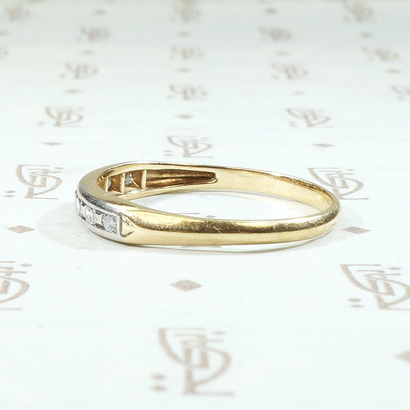 World War II Era Gold & Palladium Diamond Wedding Band