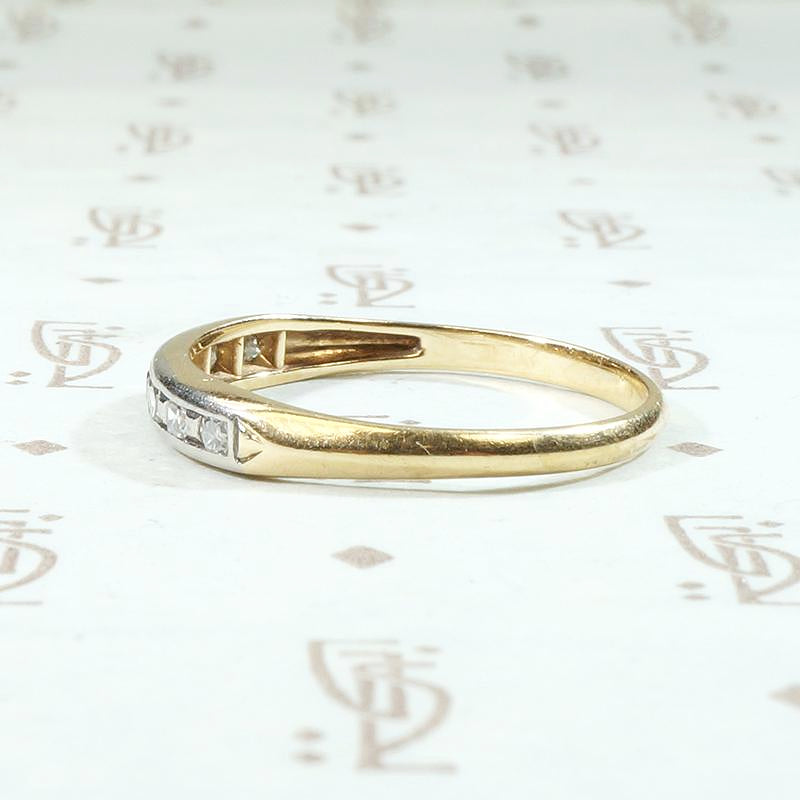 World War II Era Gold & Palladium Diamond Wedding Band