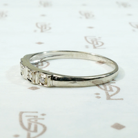 Stepped White Gold & Diamond Deco Wedding Band