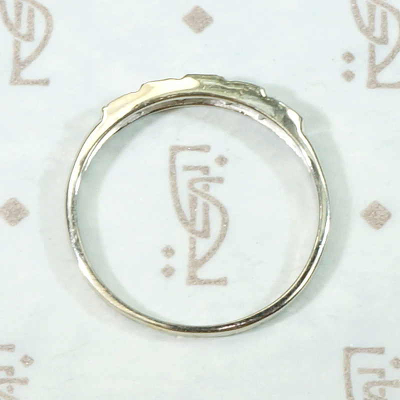 Stepped White Gold & Diamond Deco Wedding Band