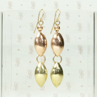 Geometric Retro Earrings in Rose & Yellow Gold