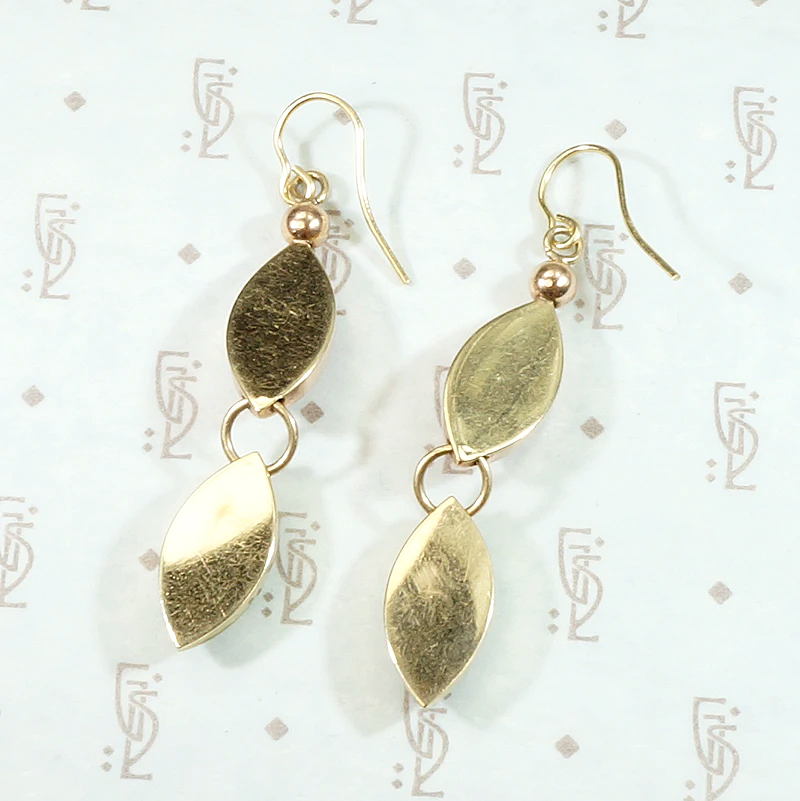 Geometric Retro Earrings in Rose & Yellow Gold