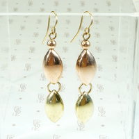 Geometric Retro Earrings in Rose & Yellow Gold