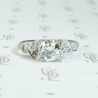 Perfect Beauty Vintage Platinum OEC Engagement Ring