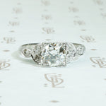 Perfect Beauty Vintage Platinum OEC Engagement Ring