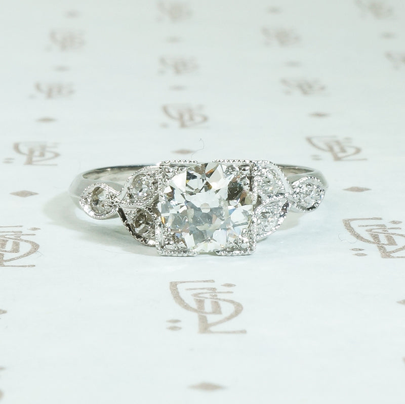 Perfect Beauty Vintage Platinum OEC Engagement Ring