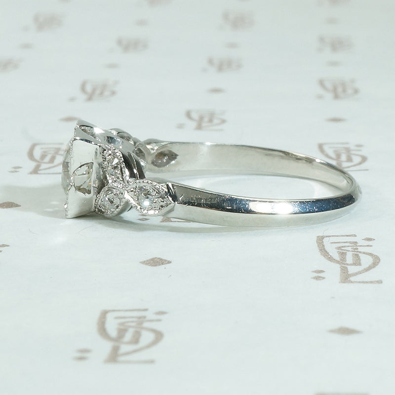 Perfect Beauty Vintage Platinum OEC Engagement Ring