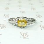 Sunny Yellow Sapphire Art Deco Engagement Ring