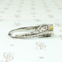 Sunny Yellow Sapphire Art Deco Engagement Ring