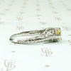 Sunny Yellow Sapphire Art Deco Engagement Ring