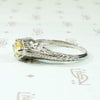 Sunny Yellow Sapphire Art Deco Engagement Ring