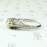 Sunny Yellow Sapphire Art Deco Engagement Ring