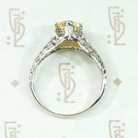 Sunny Yellow Sapphire Art Deco Engagement Ring