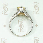 Sunny Yellow Sapphire Art Deco Engagement Ring