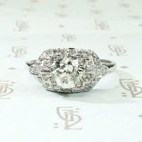Brilliant 1.02ct Diamond Deco Engagement Ring