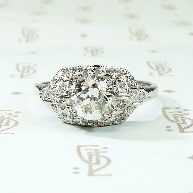Brilliant 1.02ct Diamond Deco Engagement Ring