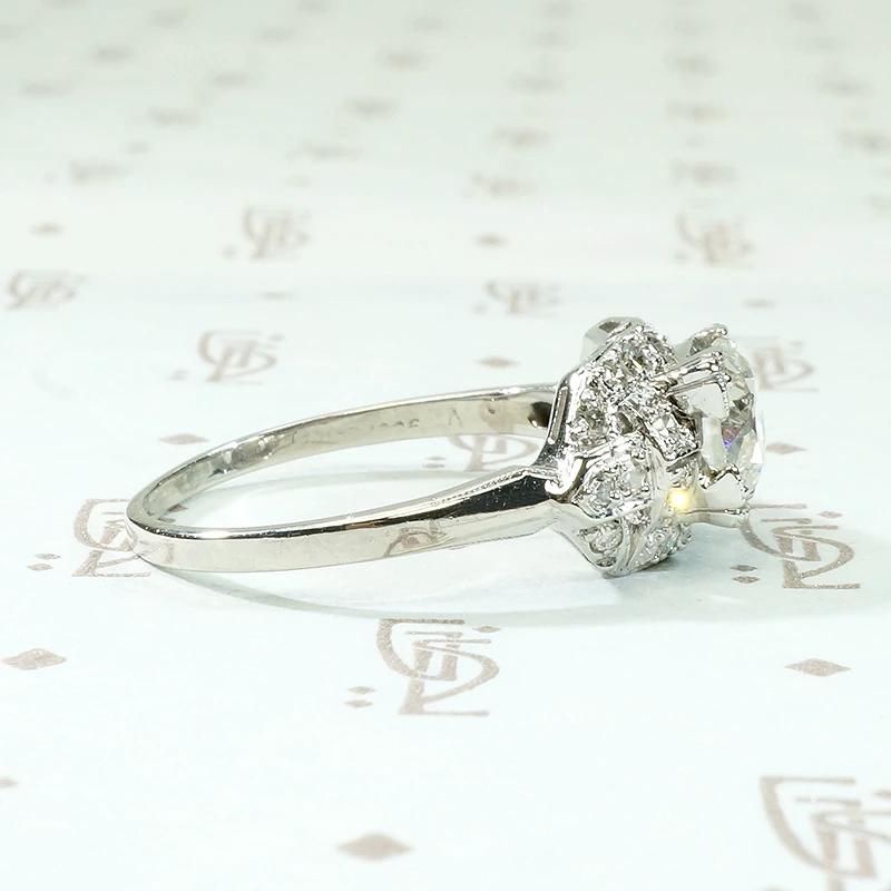 Brilliant 1.02ct Diamond Deco Engagement Ring