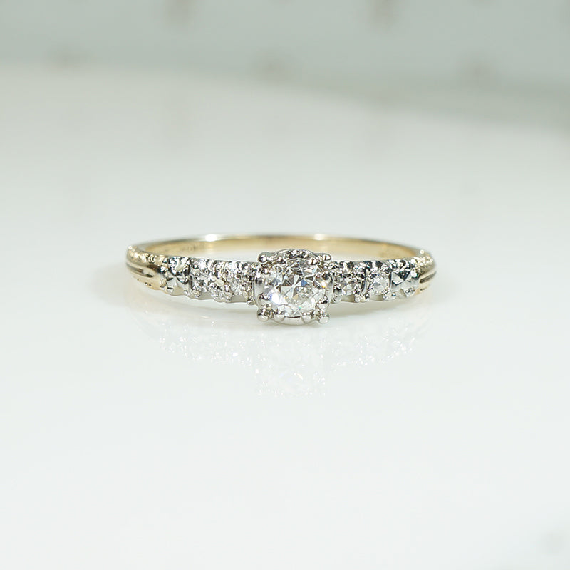 Platinum and Gold OMC Diamond Engagement Ring