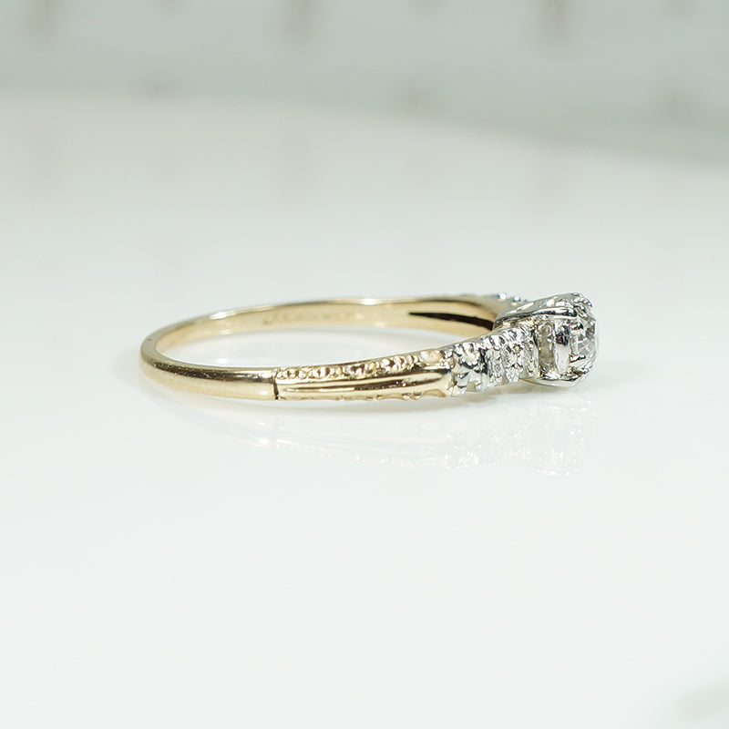 Platinum and Gold OMC Diamond Engagement Ring