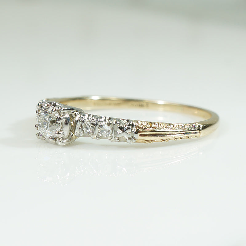 Platinum and Gold OMC Diamond Engagement Ring