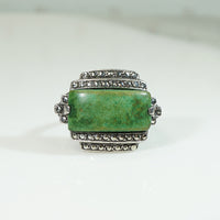Smart Turquoise & Marcasite Art Deco Ring
