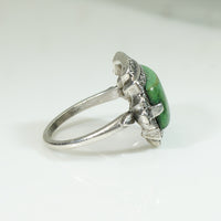 Smart Turquoise & Marcasite Art Deco Ring