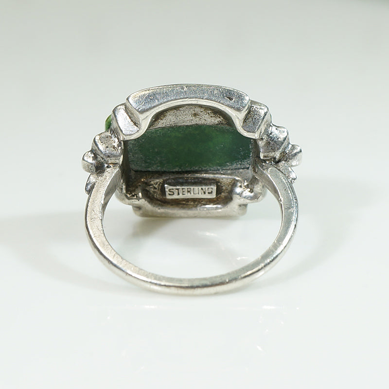Smart Turquoise & Marcasite Art Deco Ring