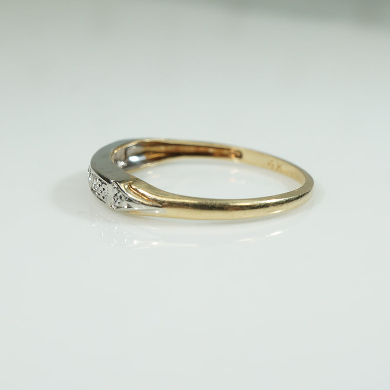 Twinkling 1940's 2-tone Gold and Diamond Band