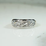 Vintage 1940's Diamond Wide Band Ring
