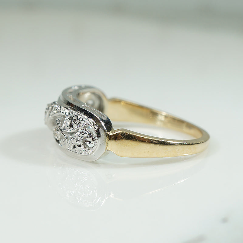 Vintage 1940's Diamond Wide Band Ring