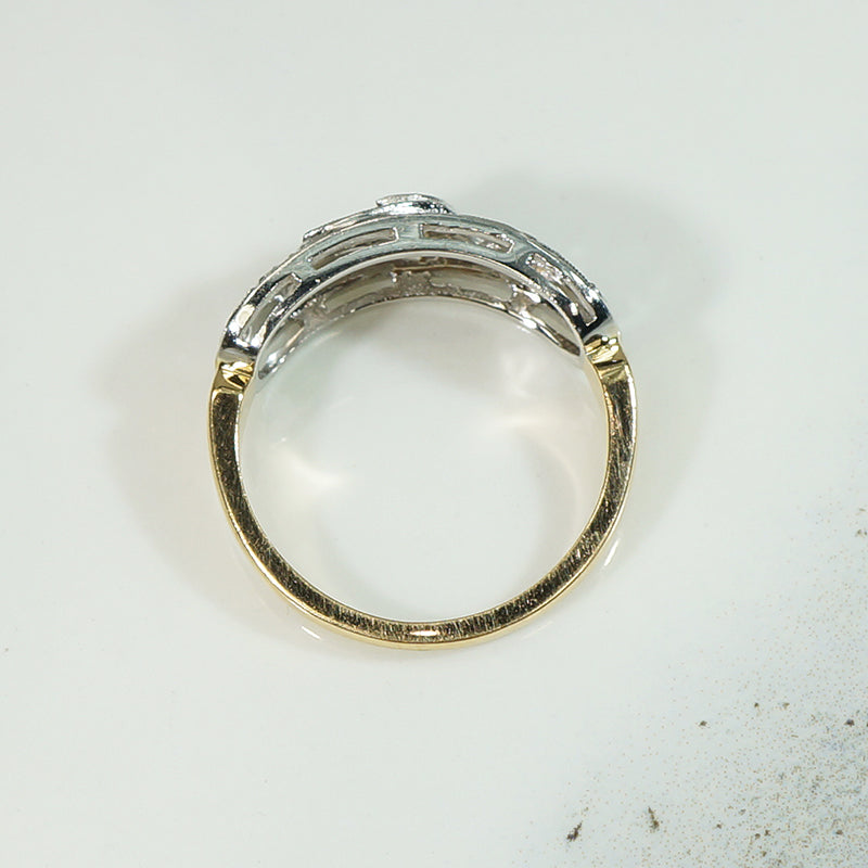 Vintage 1940's Diamond Wide Band Ring