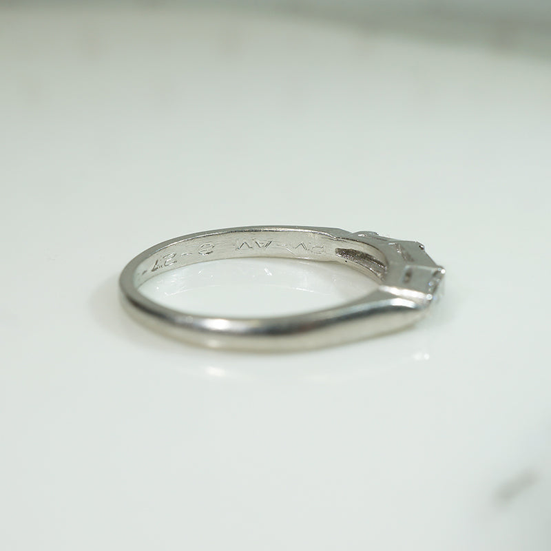 Vintage 1958 Platinum and Diamond Baguette Band