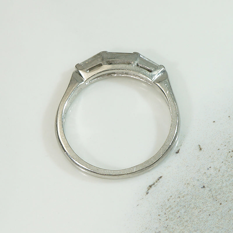 Vintage 1958 Platinum and Diamond Baguette Band