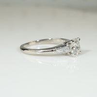 Classic Mid Century Platinum Diamond Engagement Ring