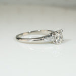 Classic Mid Century Platinum Diamond Engagement Ring