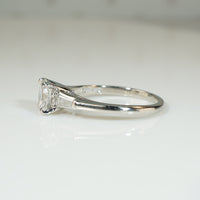 Classic Mid Century Platinum Diamond Engagement Ring