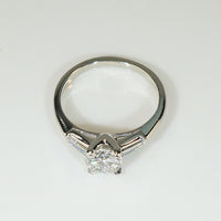 Classic Mid Century Platinum Diamond Engagement Ring