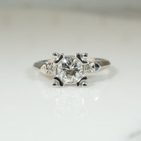 Extra Fabulous Platinum Diamond 1950's Engagement Ring